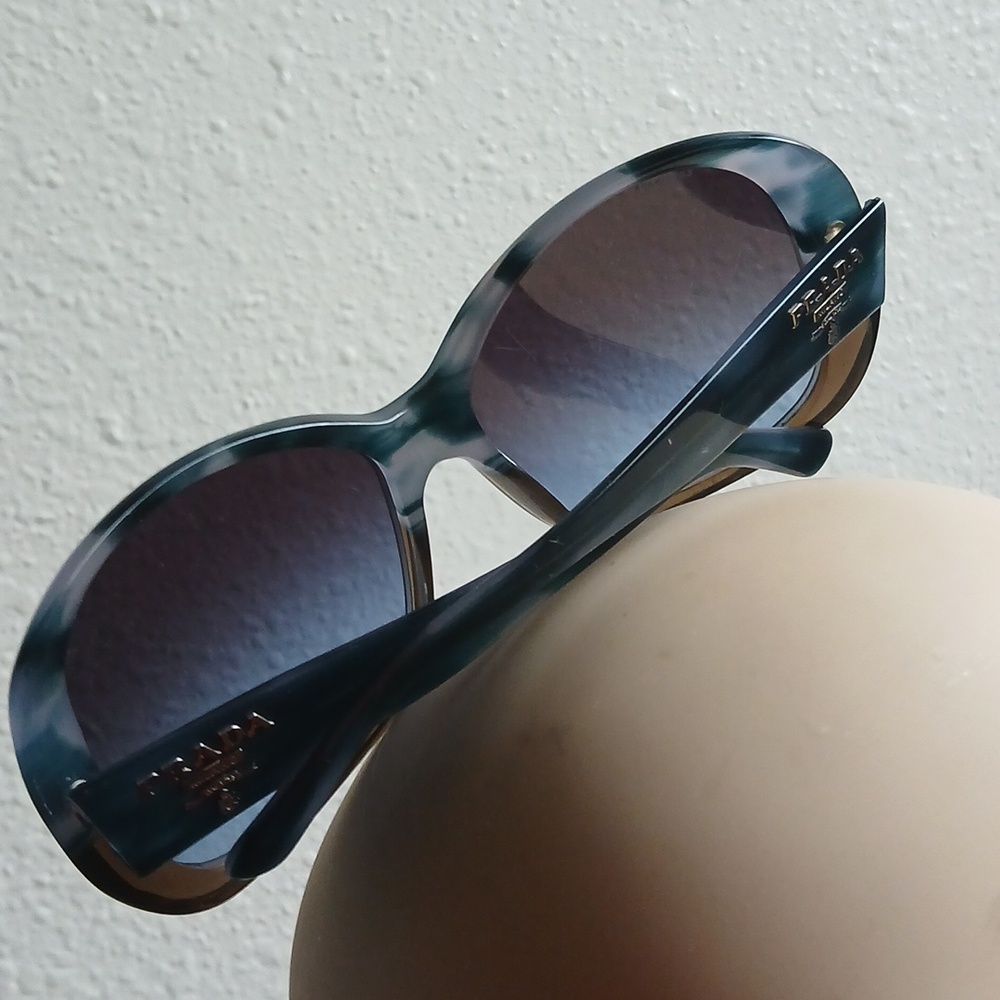 Prada Blue W/Brown Tortoiseshell Pattern Sunglasses Frames Prada Case Included! - Picture 11 of 13